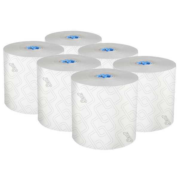 High-Capacity Hard Roll Towels for Blue Core Dispensers, White, (1,150'/Roll, 6 Rolls/Case)