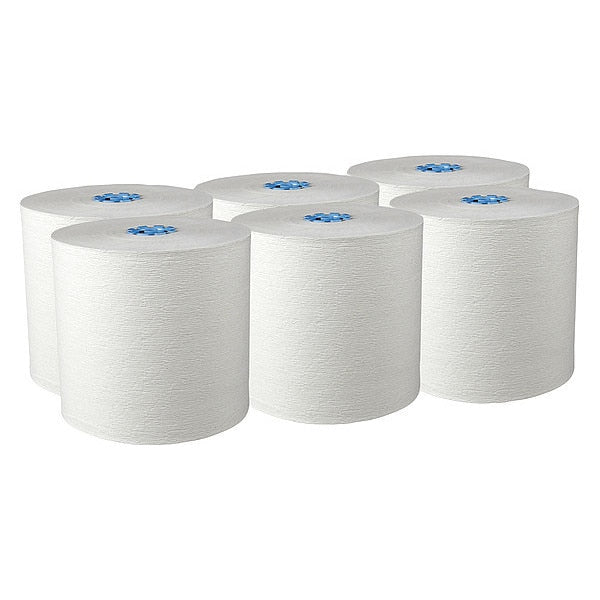 Hard Roll Towels with Absorbency Pockets, for Blue Core Dispensers, White, (900'/Roll, 6 Rolls/Case)