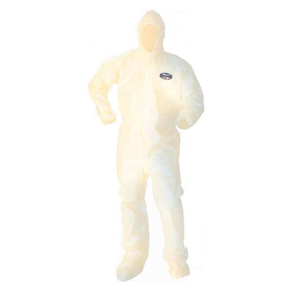 Hood/Boot Coveralls, 4XL, 10 PK, Zipper