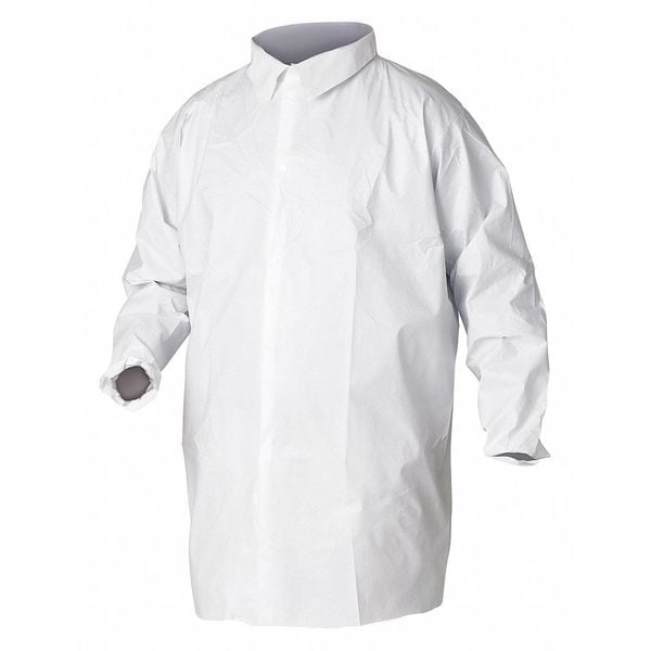 Breath Parti LabCoat 4Hook Close KneeLeng ElastWris WHT XL