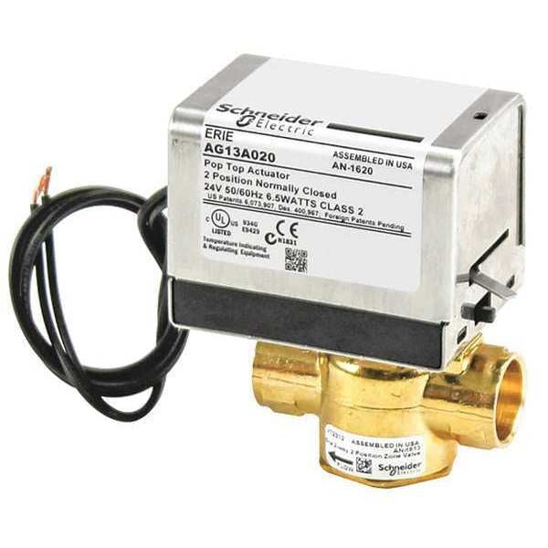Valve, 2 Way, 24V, N/C, 3/4in Sweat