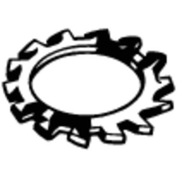 External Tooth Lock Washer, Fits Bolt Size M5 Spring Steel, Zinc Plated Finish, 100 PK