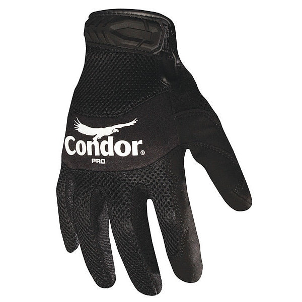 Mechanics Gloves, 2XL, Black, Single Layer and Seamless, Spandex/Neoprene