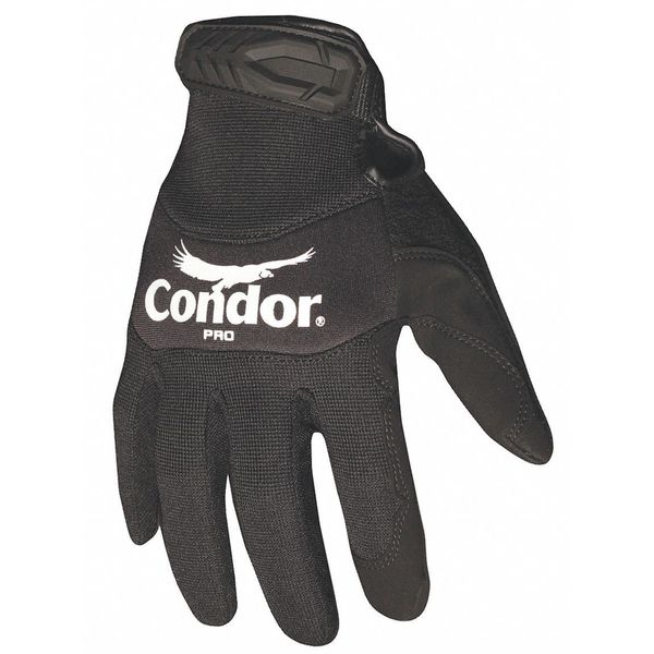 Mechanics Gloves, XL, Black, Single Layer and Seamless, Spandex/Neoprene