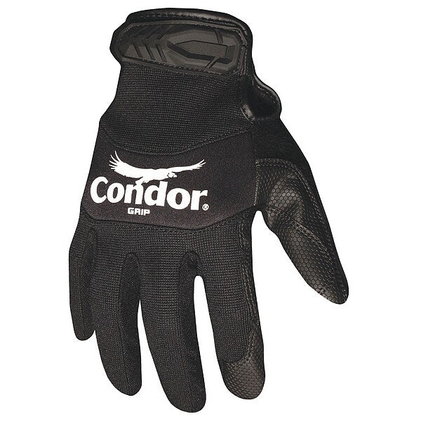 Mechanics Gloves, S, Black, Single Layer and Seamless, Spandex/Neoprene