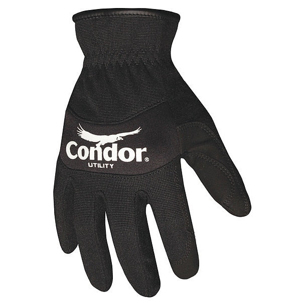 Mechanics Gloves, 2XL, Black, Single Layer and Seamless, Spandex/Neoprene