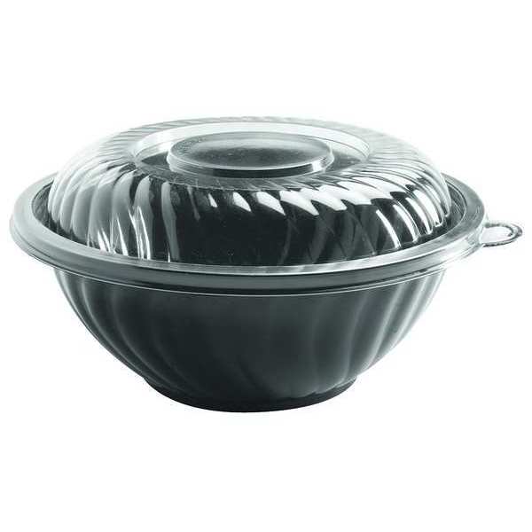 PET Bowl, 80oz., PrepServe, 12in, Black, PK25