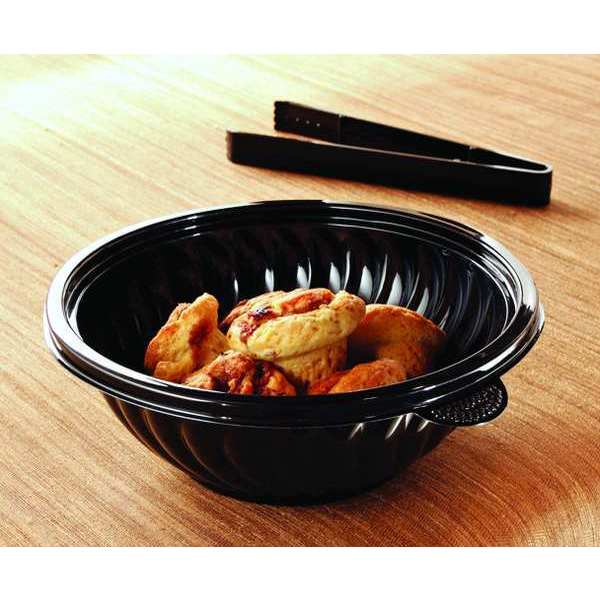 PET Bowl, 48 oz., Black, PrepServe, 9in, PK50