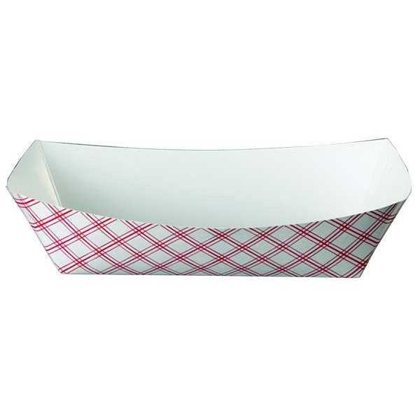 Red Plaid Food Tray 6 oz., Pk1000