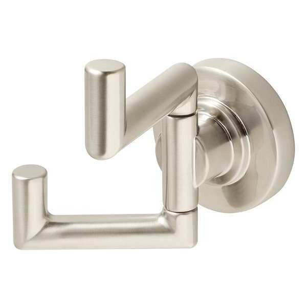 Neo Double Robe Hook, Brushed Nickel