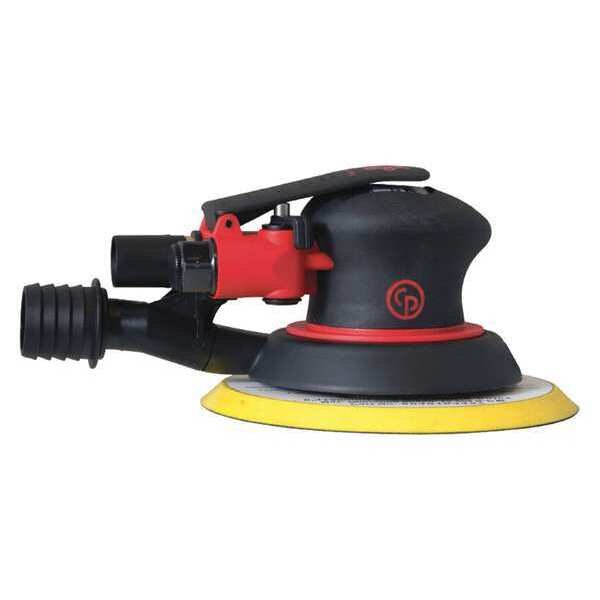 6 Inch Air Random Orbital Sander, Central Vac, Hook & Loop, 6 Pad Holes, 0.28 HP / 210 W - 12000 RPM