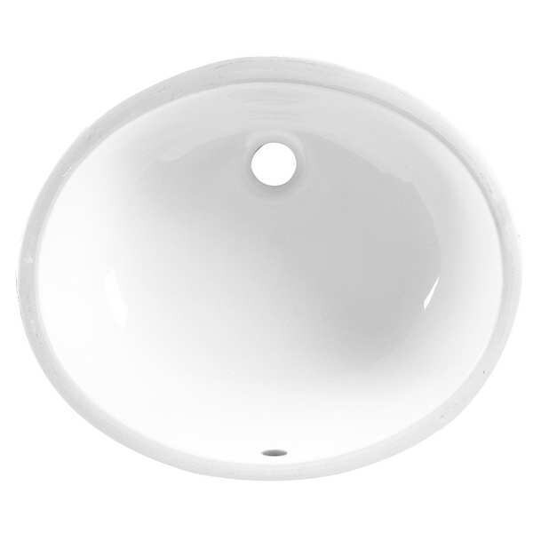 Undermount Bathroom Sink, Vitreous China, White, Number of Stations: 1