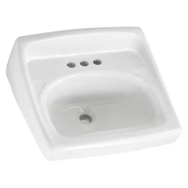 White Bathroom Sink, Vitreous China, Wall Mount