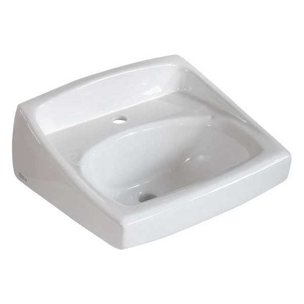 White Bathroom Sink, Vitreous China, Wall Mount