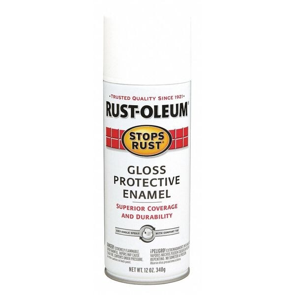 Spray Paint, White, Gloss, 12 oz