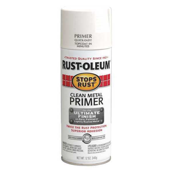Spray Paint, White, Primer, 12 oz