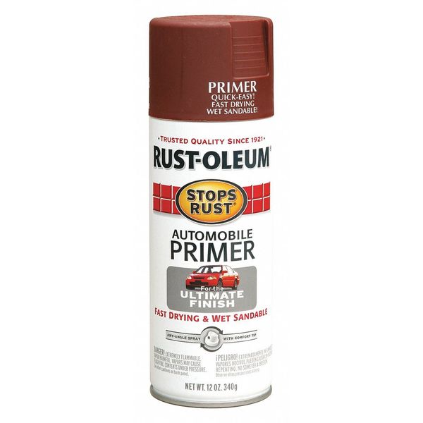Spray Paint, Red, Primer, 12 oz.