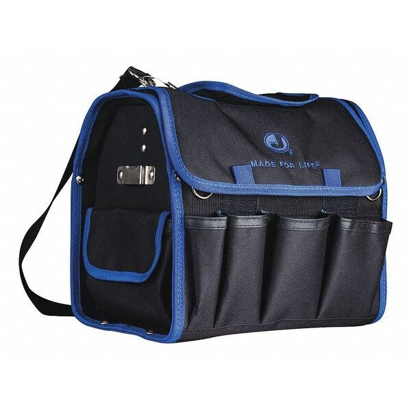 Tool Bag, Nylon, 21 Pockets, Black, 10