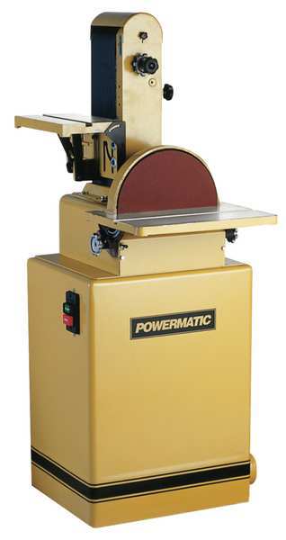 Belt/Disc Sander, 2 hp, 12 in Disc Dia, 2375 RPM Disc Speed, Corded, 230/460 V