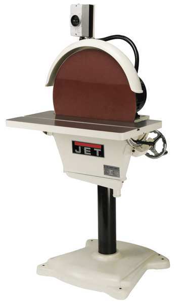 Disc Sander, 3 hp, 20 in Disc Dia, 1725 RPM Disc Speed, Corded, 220 V
