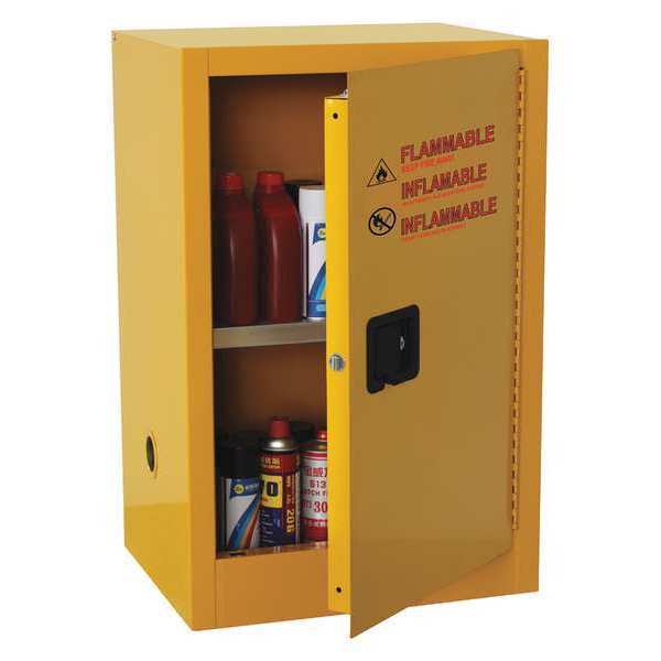 Flammable Safety Cabinet, 16 gal., Yellow