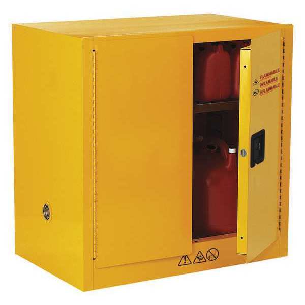 Flammable Safety Cabinet, 22 gal., Yellow