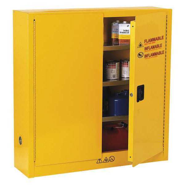 Flammable Safety Cabinet, 24 gal., Yellow