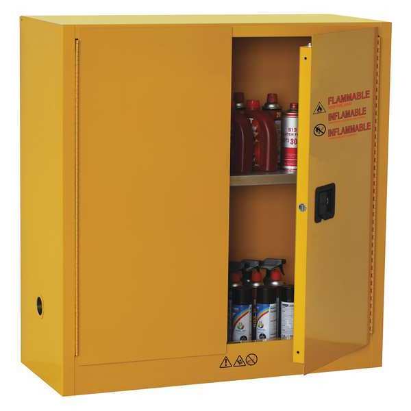 Flammable Safety Cabinet, 30 gal., Yellow
