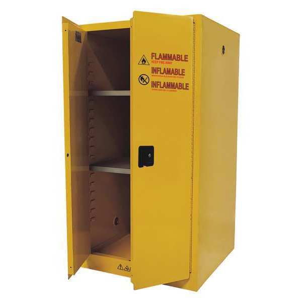 Flammable Safety Cabinet, 60 gal., Yellow