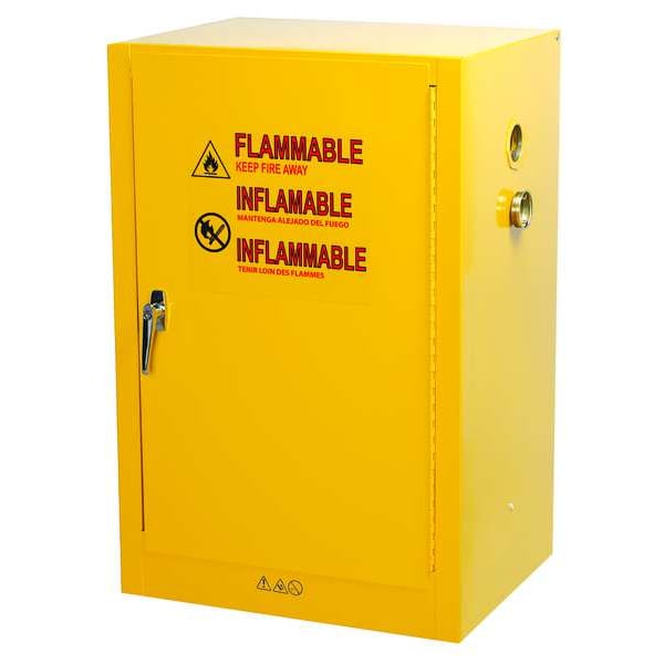 Flammable Safety Cabinet, 12 gal., Yellow