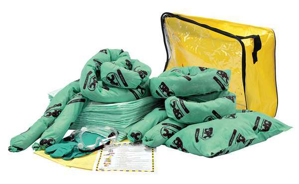 Spill Kit, Chem/Hazmat, Clear/Yellow