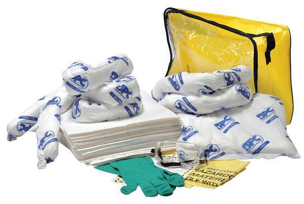 Spill Kit, Oil-Based Liquids, Clear/Ylw