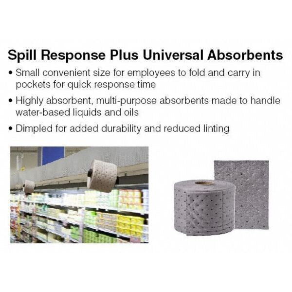 Sorbents, 11.1 gal. Universal Absorbed, Gray, Polypropylene, 200 PK