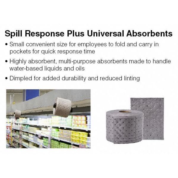 Sorbents, 3 gal/pk, Universal Absorbed, Gray, Polypropylene