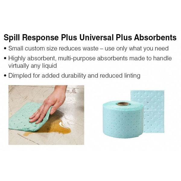 Sorbents, 11 gal/pk, 6 oz/pad, Harsh Chemicals Absorbed, Green, Polypropylene, 200 PK