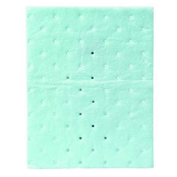Sorbents, 5.5 gal. Harsh Chemicals Absorbed, Green, Polypropylene, 100 PK