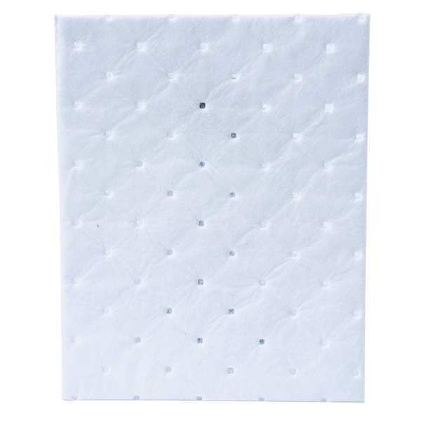 Sorbents, 11.1 gal. Oil Absorbed, White, Polypropylene, 200 PK