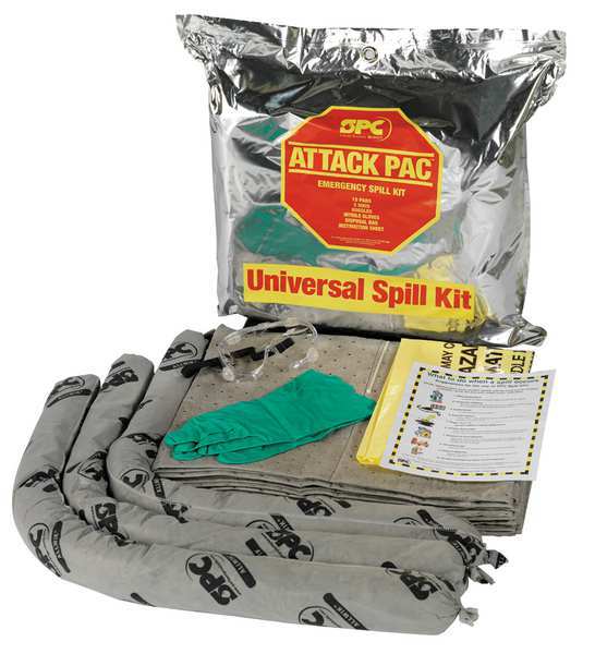 Spill Kit, Universal, Silver, PK4