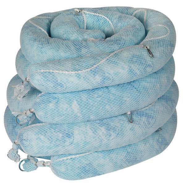 Sorbents, 32 gal. Oil Absorbed, Blue, Polypropylene, 4 PK