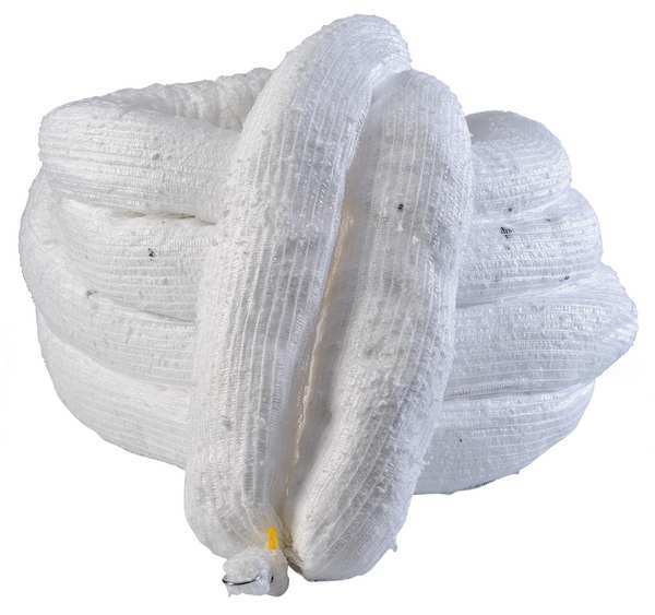 Sorbents, 32 gal/pk; 16 gal/boom, Oil Absorbed, White, Polypropylene, 2 PK