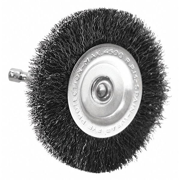 Crimped Radial Wire Brush, 4 in., Coarse