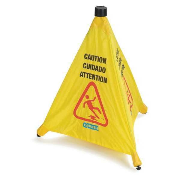 Pop-Up Caution Cone, 20in, Yellow, PK12