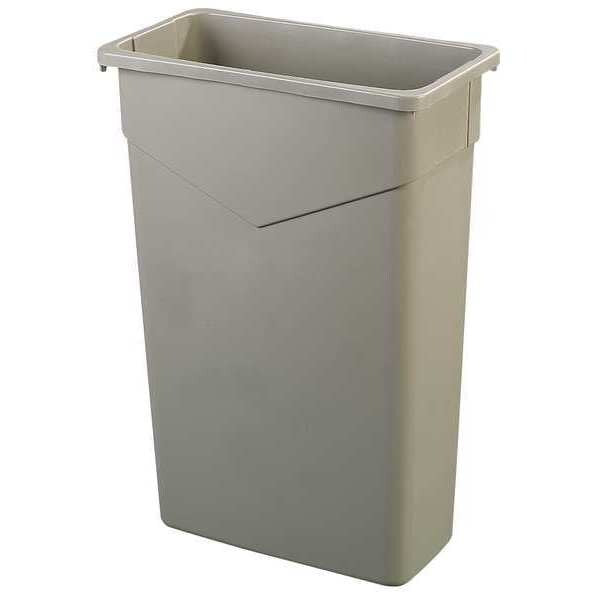 23 gal Rectangular Trash Can, Beige, LLDPE