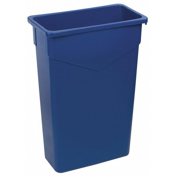 23 gal Rectangular Trash Can, Blue, LLDPE