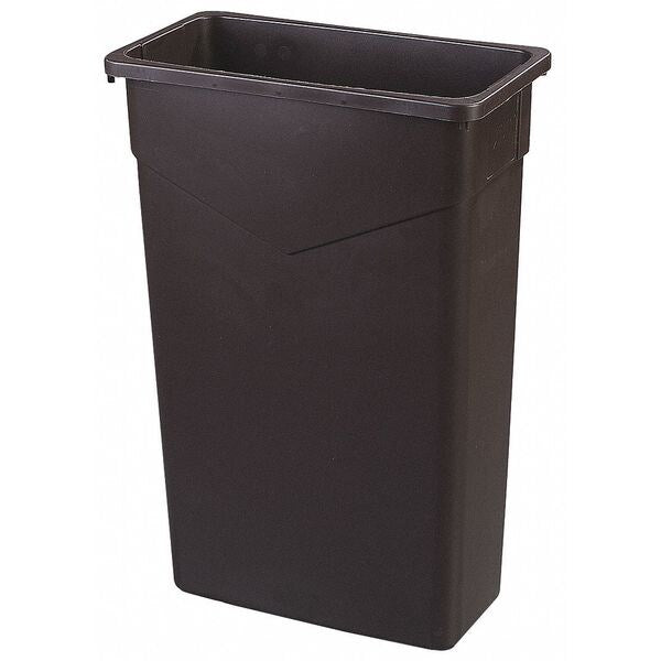 23 gal Rectangular Trash Can, Dark Brown, LLDPE