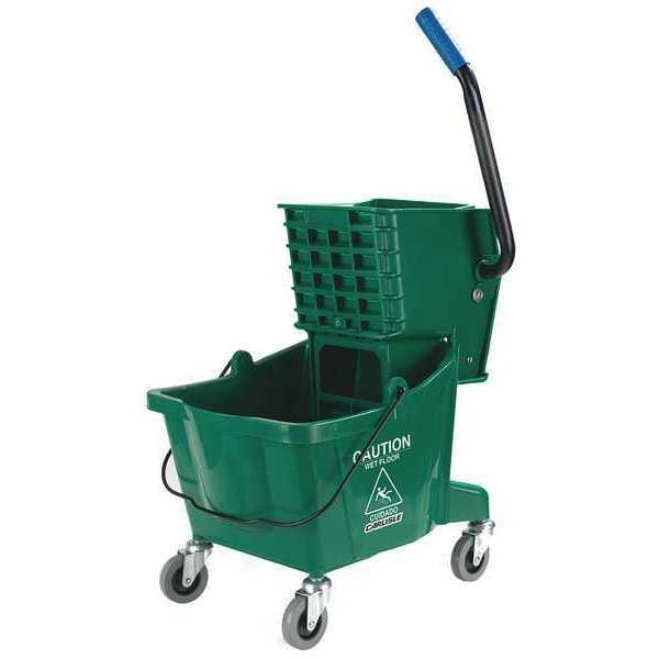 Side Press Mop Bucket and Wringer, Green