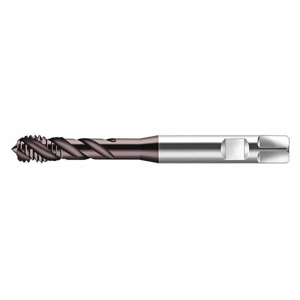 Spiral Flute Tap, M8-1.00, Plug, Metric Fine, 3 Flutes, Hard Lube