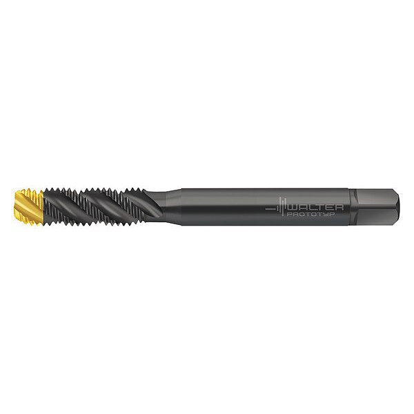 Spiral Flute Tap, M10-1.50, Plug, Metric, 3 Flutes, TiN/Steam Oxide
