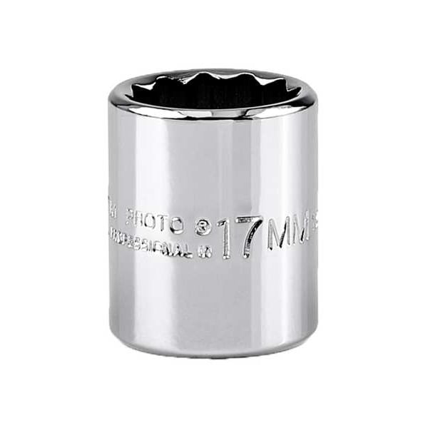 3/8 in Drive, 17mm Triple Square Metric Socket, 12 Points