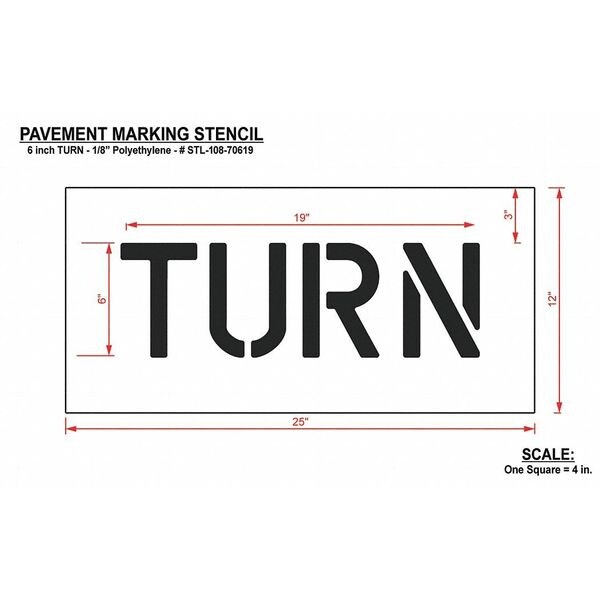 Pavement Stencil, Turn, STL-108-70619